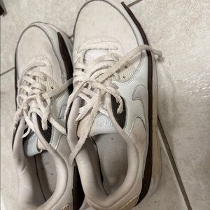 Nike Cream and Brown Athletic Shoes
